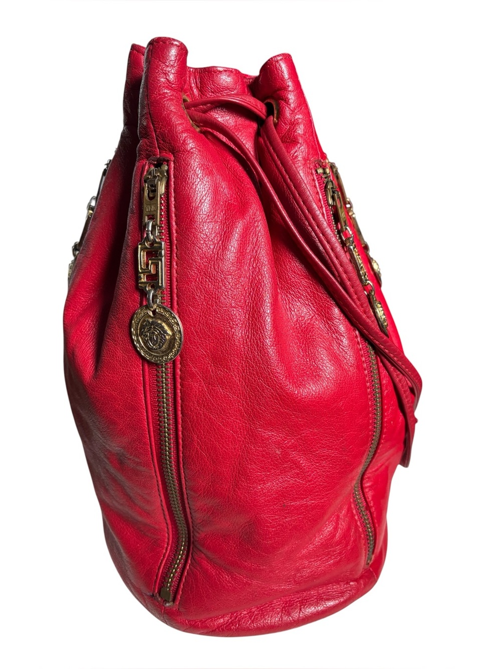 Vintage Versace-Inspired Red bucket Bag - Picture 6 of 15